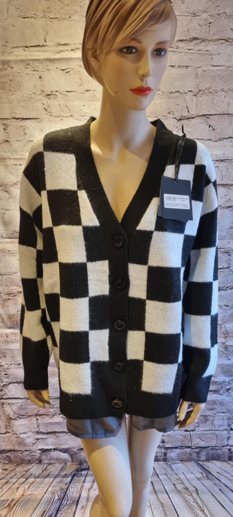 Checkerboard cardigan