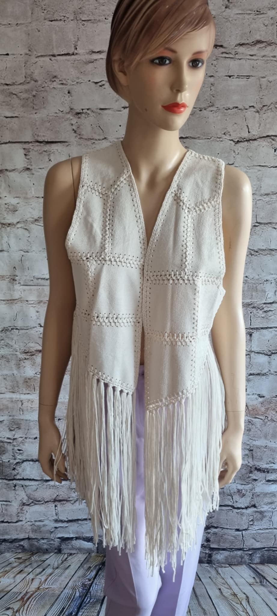 White Boho Vest